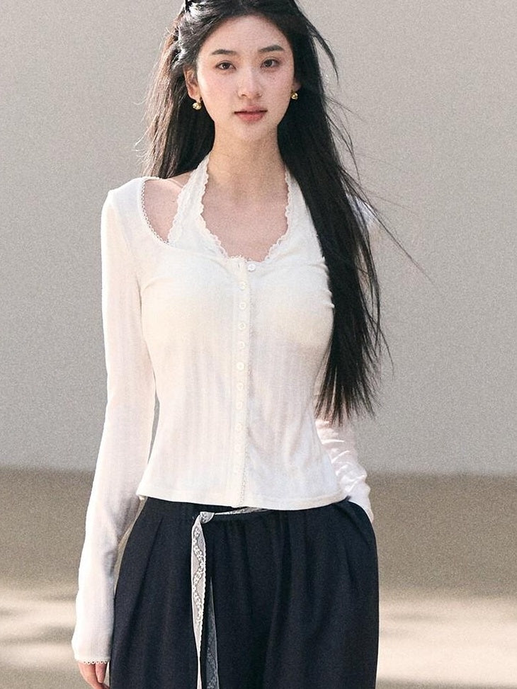 7 OAKMOO Lyocell Linen Breathable Casual Natural Waist Straight Navy White Wide Leg Pants