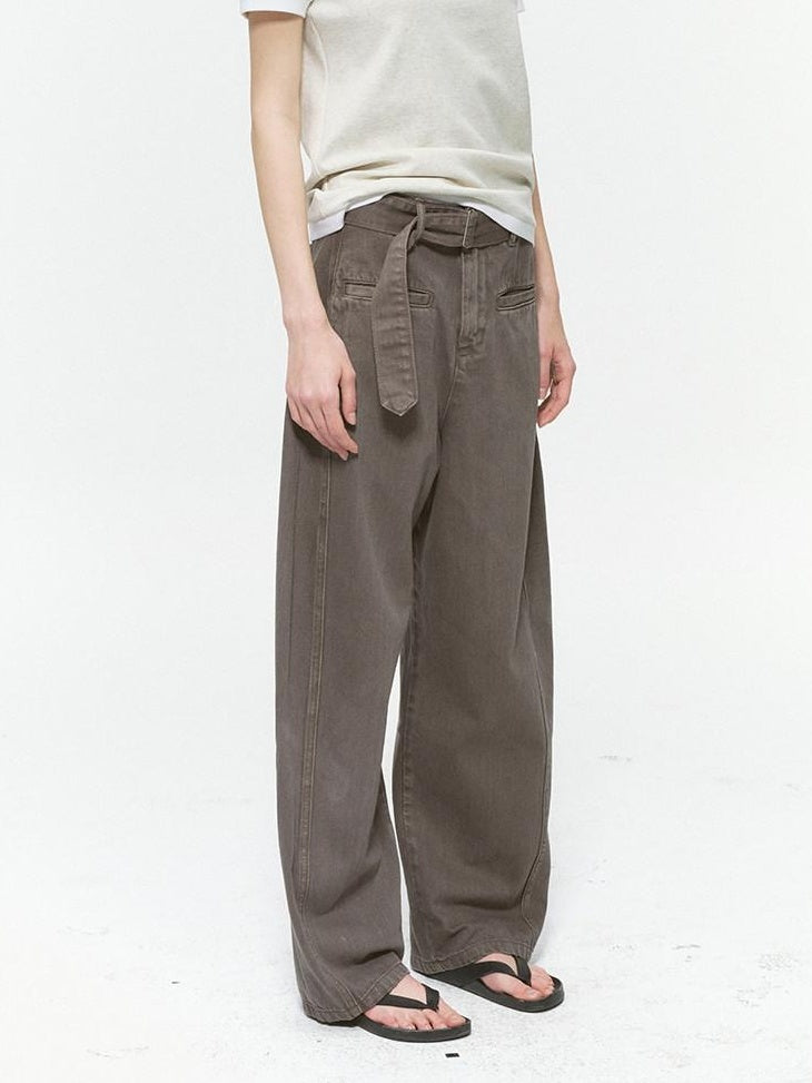 Country Moment Durable 100% Cotton Mid Rise Relaxed Zip Fly Casual Deep Green Wide Leg Jeans