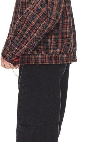 Country Moment Reversible Relaxed Unisex Cotton Plaid Zip Collar Ribbed Hem Cropped Jackets