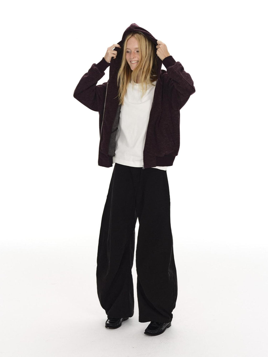 Country Moment Breathable Cotton Sculpted Mid Rise Casual Loose Black Brown Wide Leg Pants